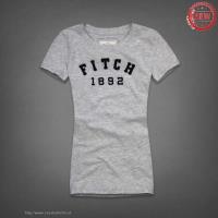 dames abercrombie fitch korte tees 1892 grijs Outlet Utrecht vb6p1538